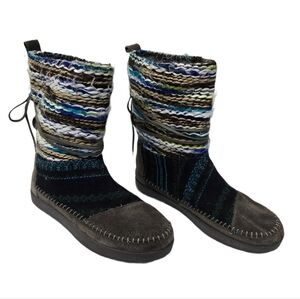 TOMS Nepal Woven Textile and Suede Boots